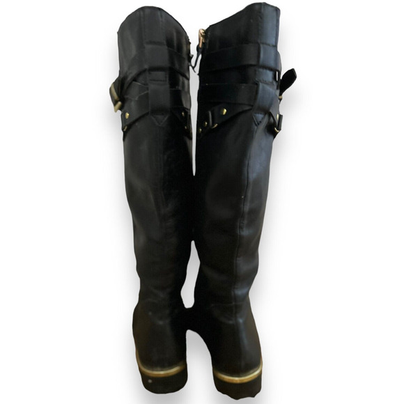 Franco Sarto Lea Celeste Black Leather Tall Riding Boots Size 7 #C3135L1001 - Picture 12 of 15
